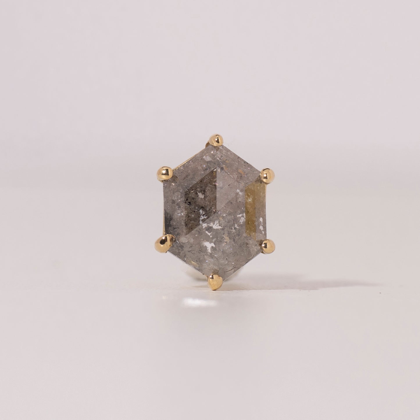 ナチュラルダイヤモンド ピアス K18イエローゴールド ヘキサゴン 1.25ct (Ehex125)