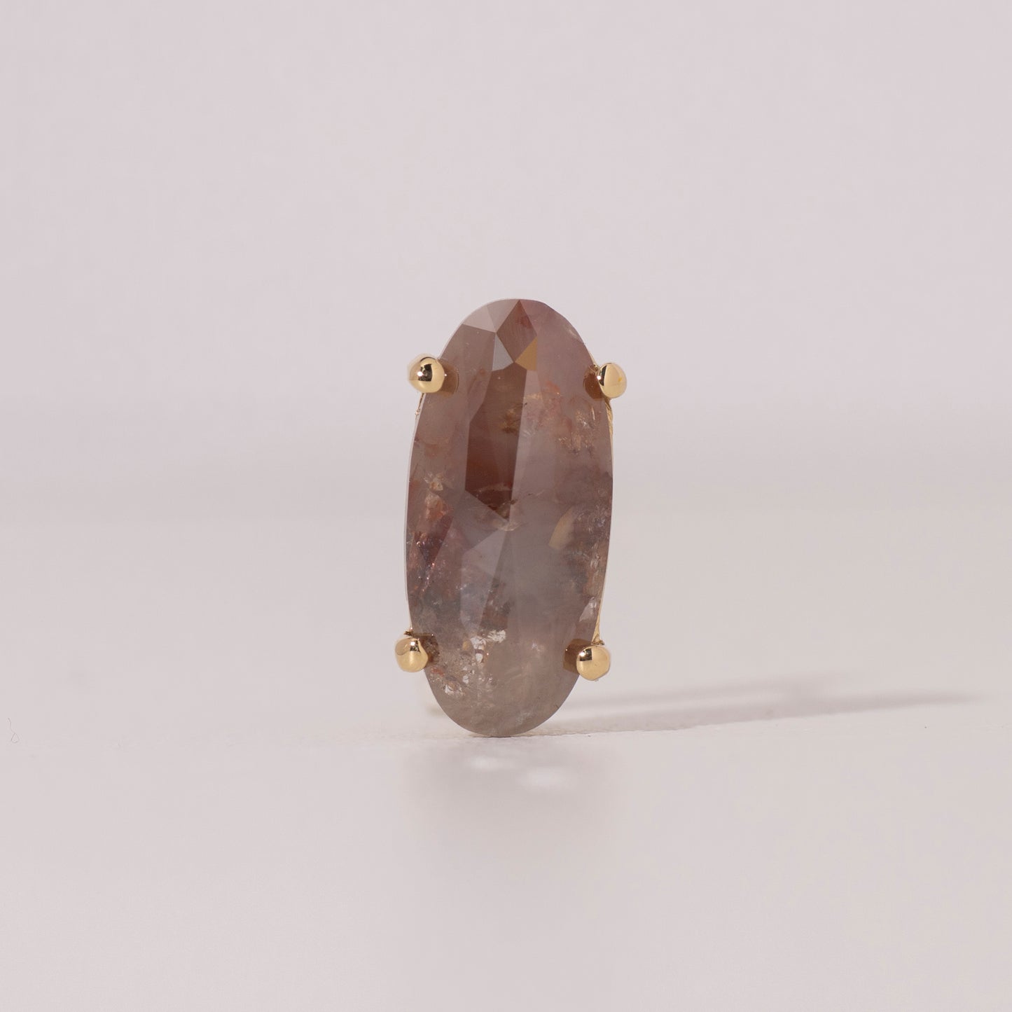 ナチュラルダイヤモンド ピアス K18イエローゴールド オーバル 2.42ct (Eov242)