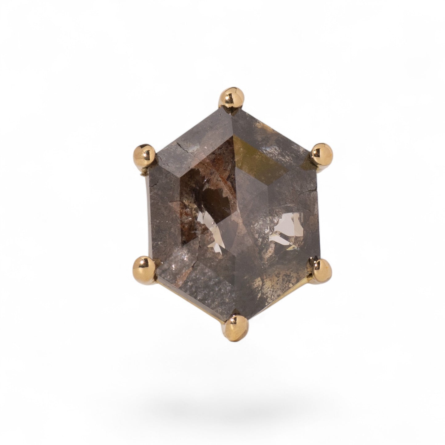 ナチュラルダイヤモンド ピアス K18イエローゴールド ヘキサゴン 1.25ct (Ehex125)