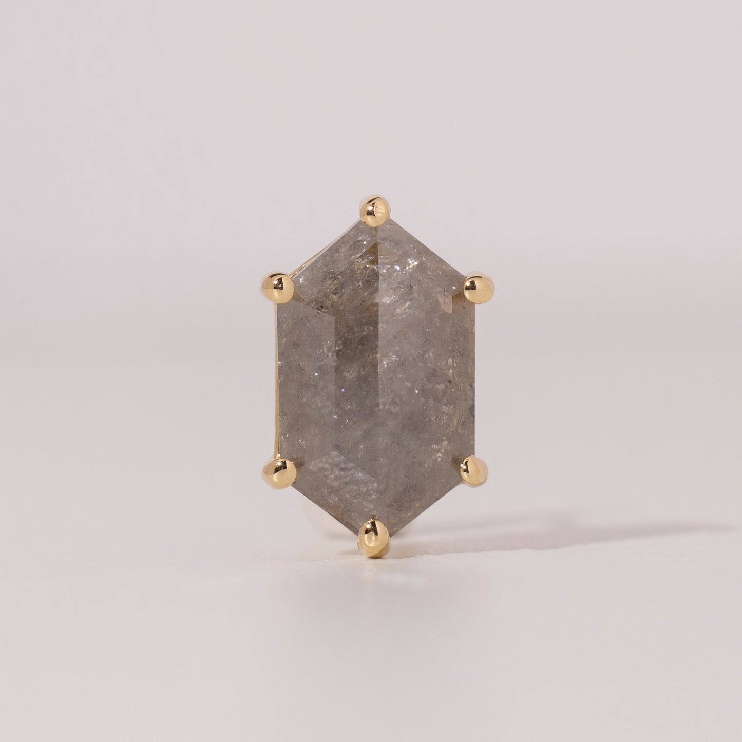 ナチュラルダイヤモンド ピアス|K18イエローゴールド ヘキサゴン 2.45ct(Ehex245)